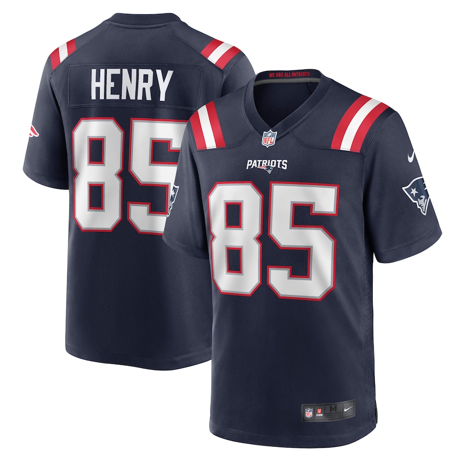 Men's New England Patriots Hunter Henry Nike Navy Team Game Jersey - Ujersey