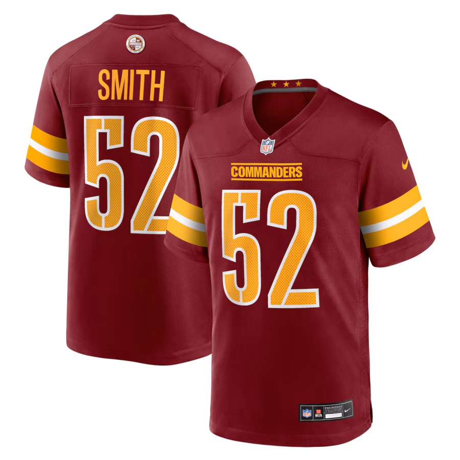 Men's Washington Commanders Preston Smith Nike Burgundy Team Game Jersey - Ujersey