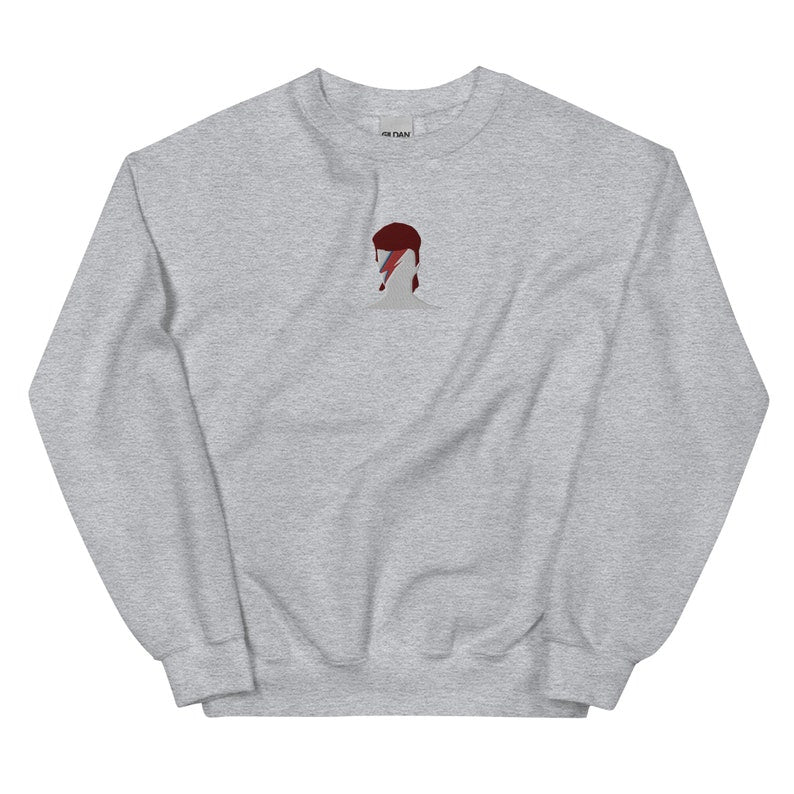 David Bowie Embroidered Casual Sweatshirt