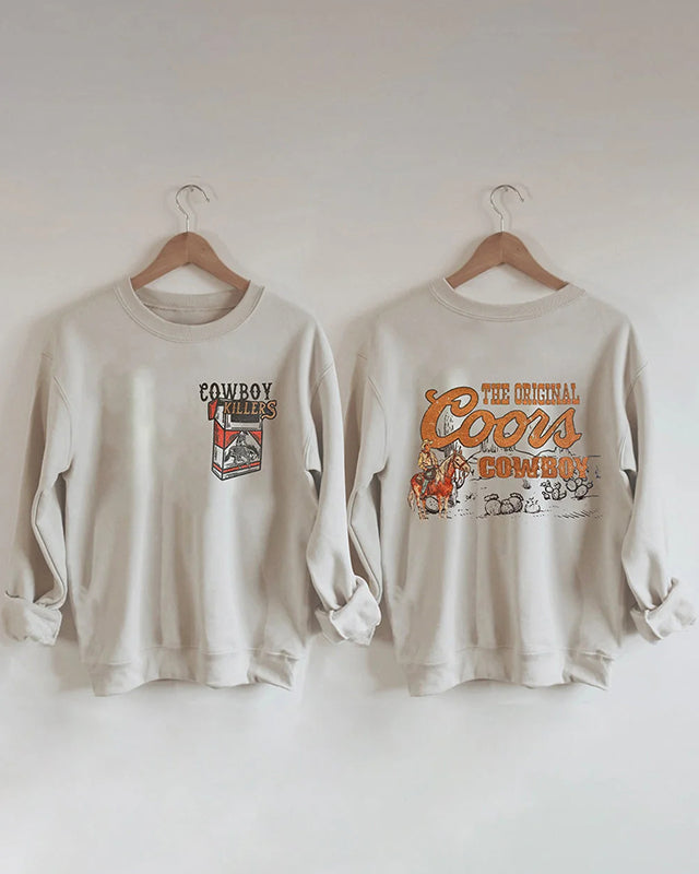 Cowboy Print Casual Sweatshirt