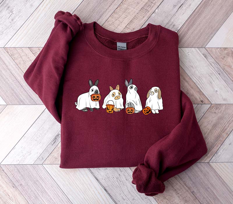 Cute Rabbit Ghost Halloween Sweatshirt