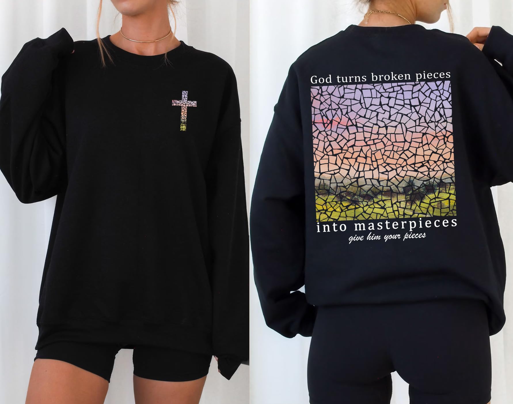 Bible Verse 2 Sided Print Sweatshirt