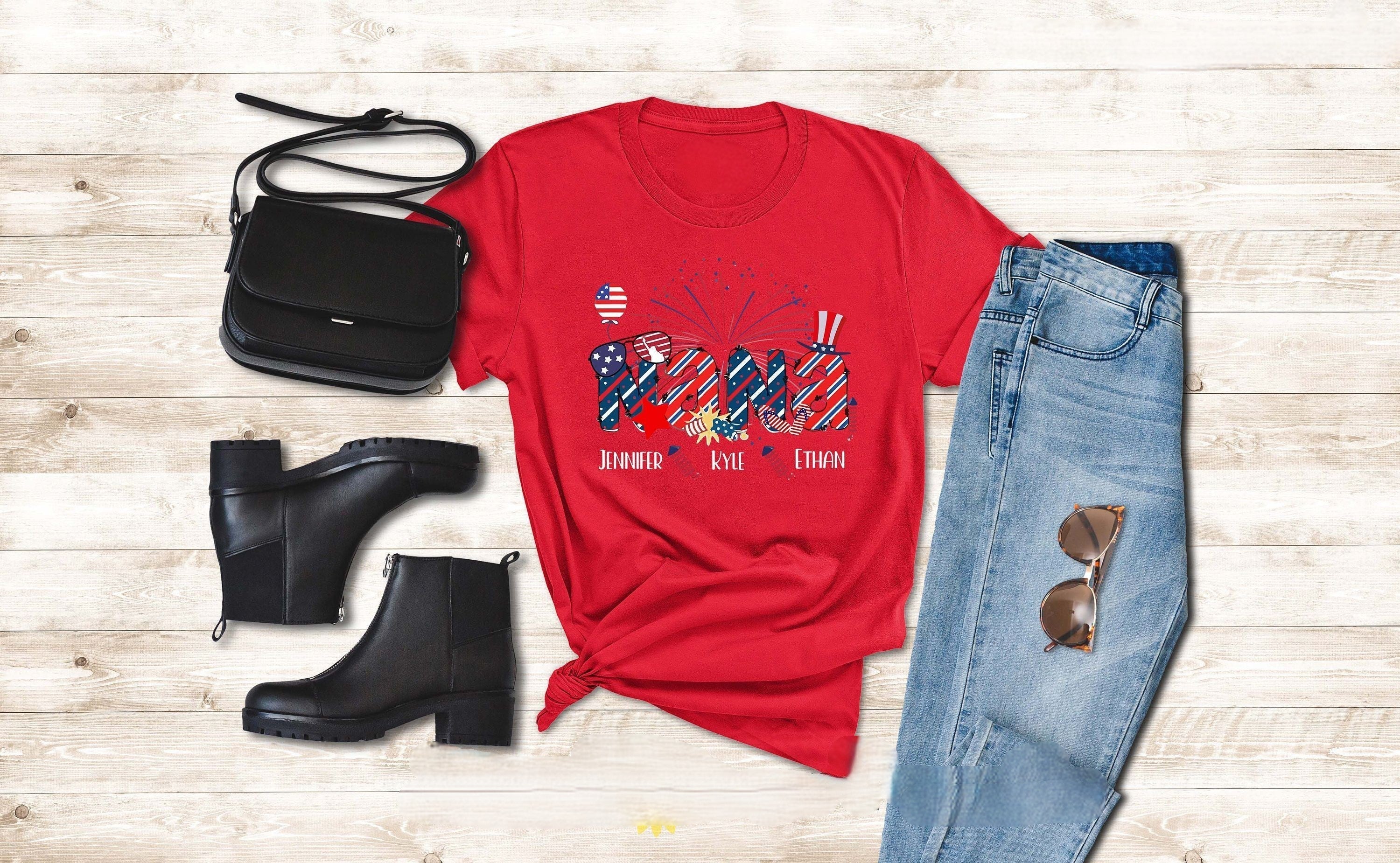 Personalized Patriot Grandma T-shirt