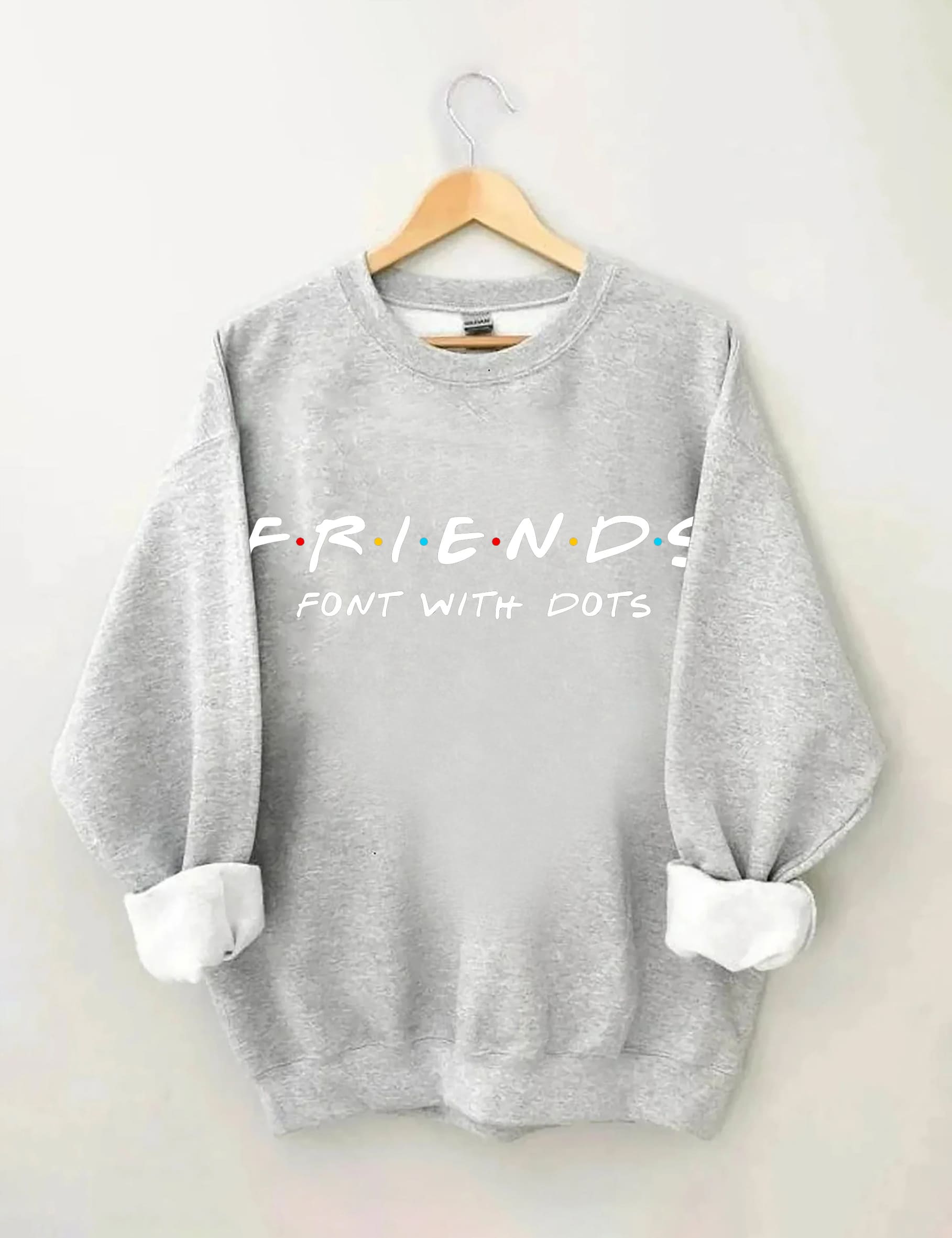 Font with Dots Print Sweatshirt