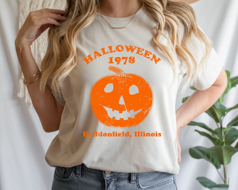 Halloween Pumpkin Letter Print T-shirt