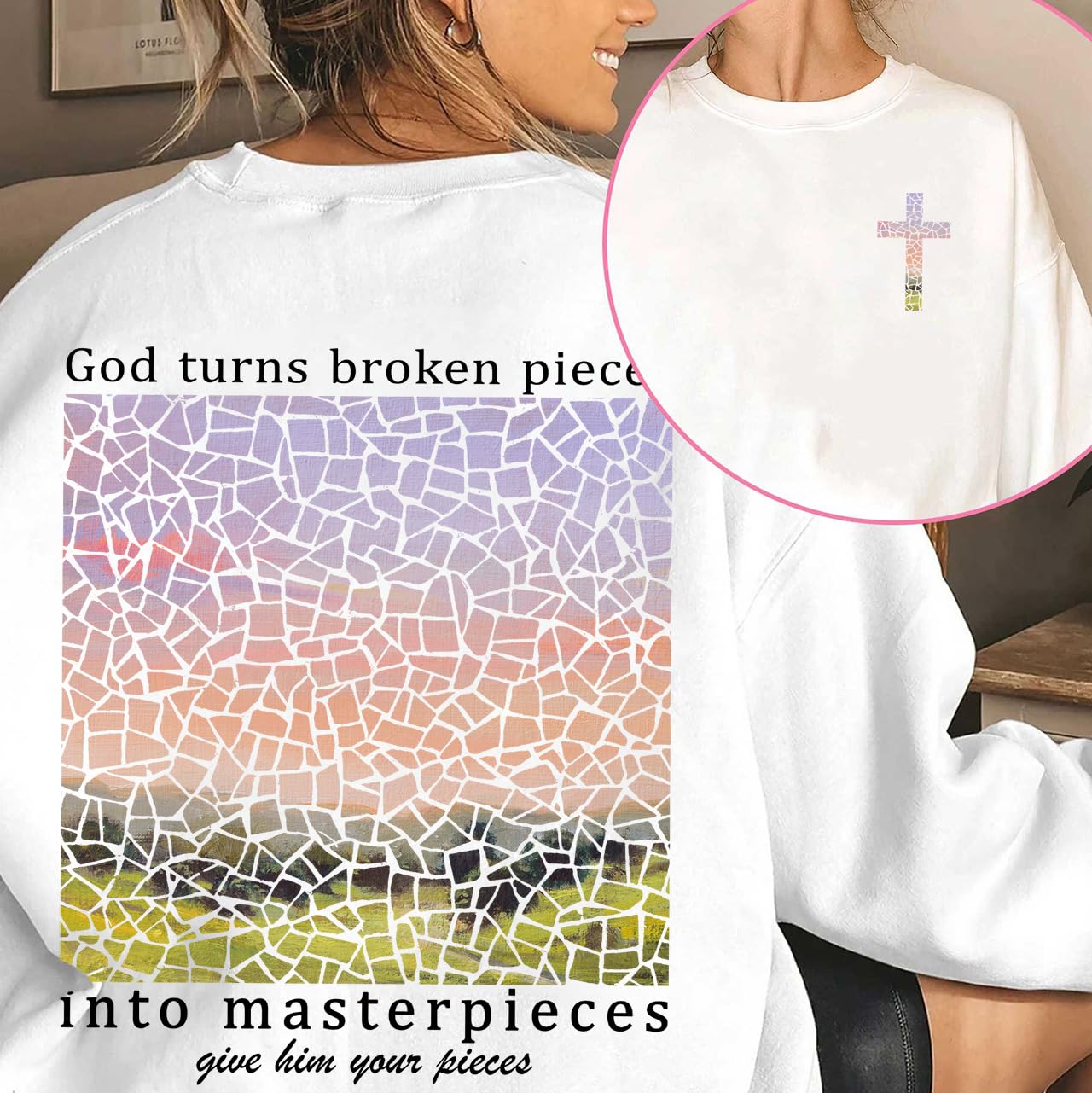 Bible Verse 2 Sided Print Sweatshirt