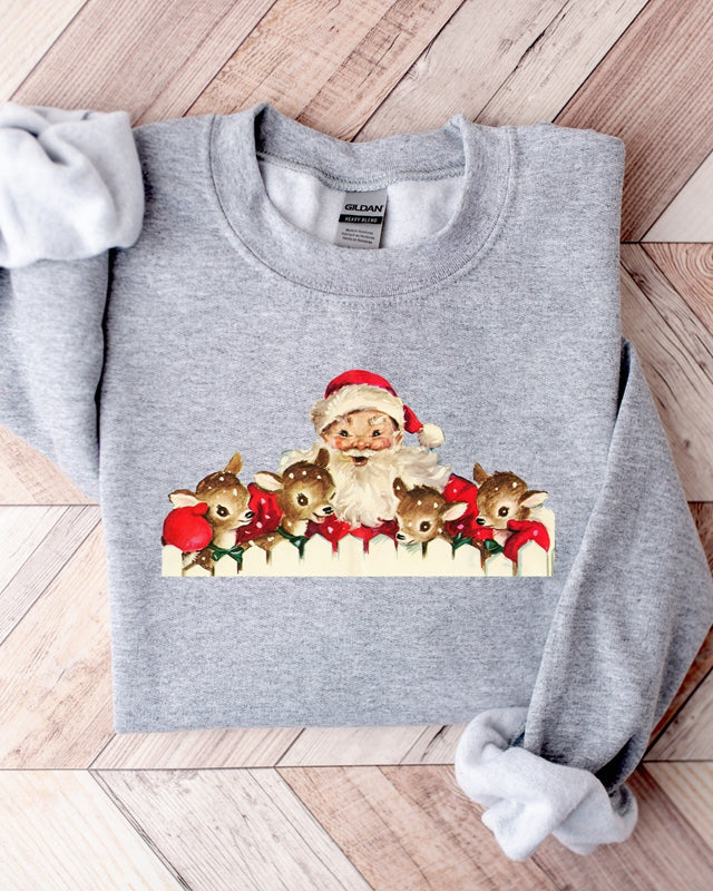 Christmas Santa Sweatshirt, Reindeer Sweatshirt