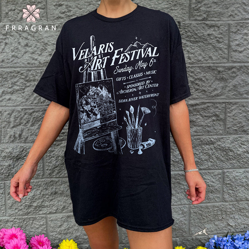Velaris Art Festival Letter Print T-shirt