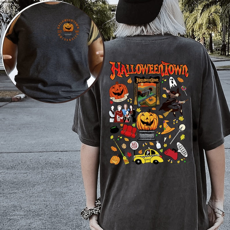 Retro Halloween Town Pumpkin T-shirt