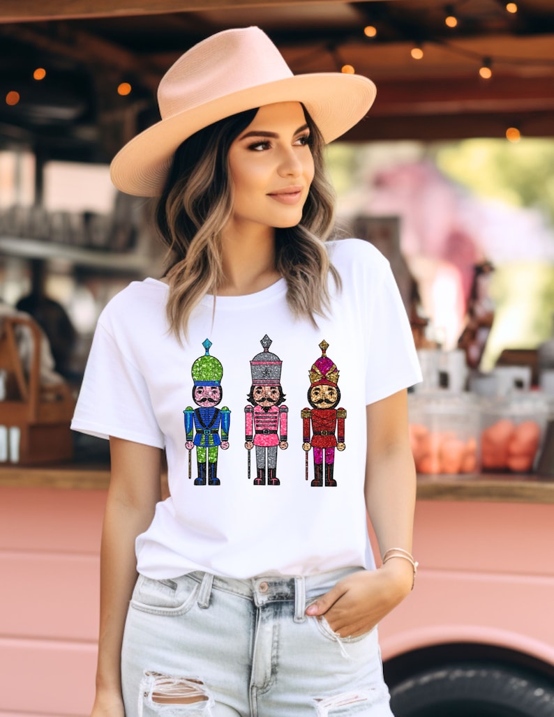 Nutcracker Christmas Glitter T-shirt
