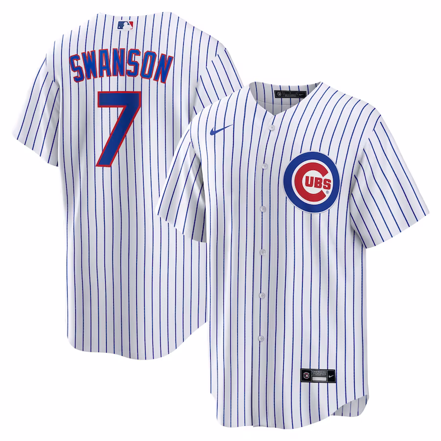 Men's Chicago Cubs Dansby Swanson Nike White Replica Player Jersey - ujerseystore