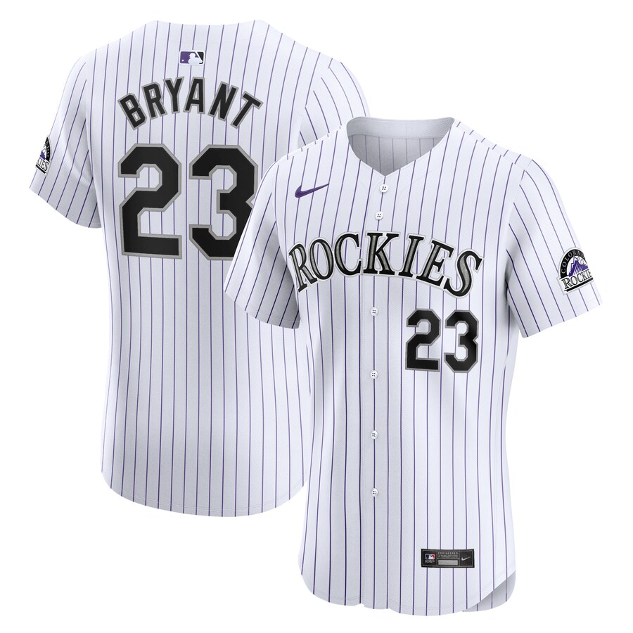 Men's Colorado Rockies Kris Bryant Nike White Home Elite Jersey - ujerseystore