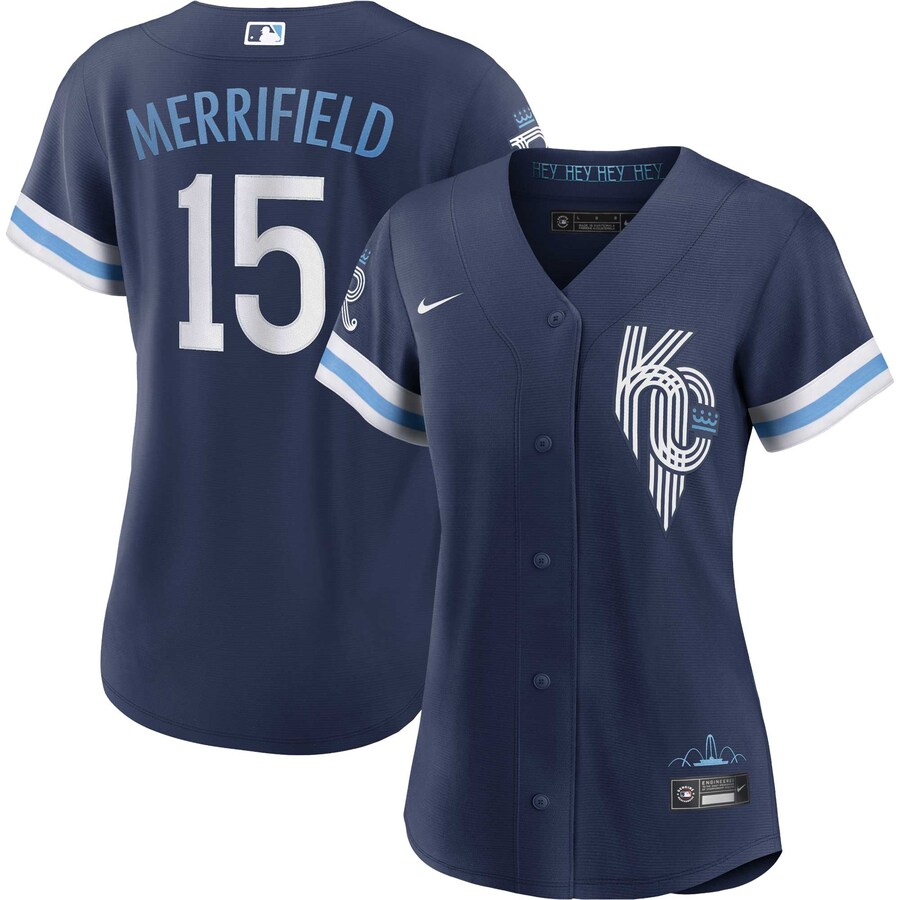 Women's Kansas City Royals Whit Merrifield Nike Navy City Connect Replica Player Jersey - ujerseystore