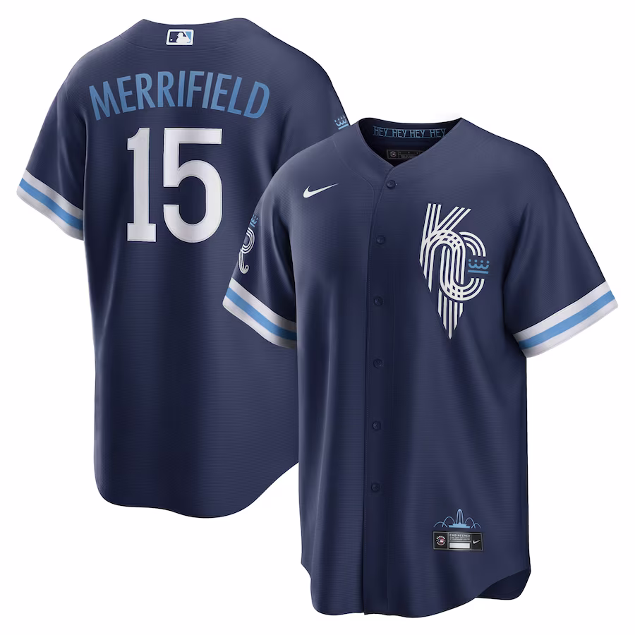 Men's Kansas City Royals Whit Merrifield Nike Navy City Connect Replica Player Jersey - ujerseystore