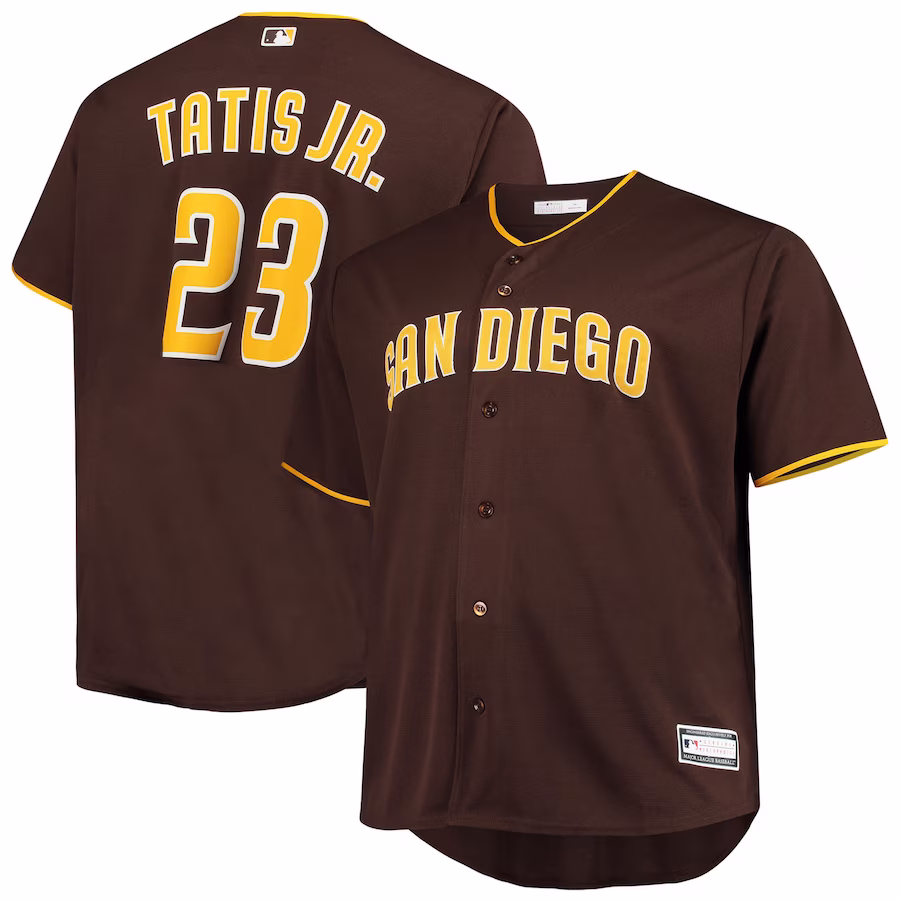 Men's San Diego Padres Fernando Tatis Jr. Brown Big & Tall Replica Player Jersey - ujerseystore