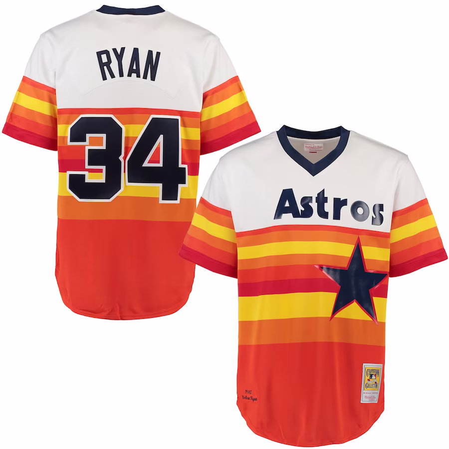 Men's Houston Astros Nolan Ryan Mitchell & Ness White Throwback Authentic Jersey - ujerseystore
