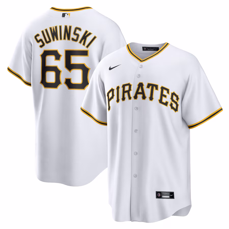 Men's Pittsburgh Pirates Jack Suwinski Nike White Home Replica Jersey - ujerseystore