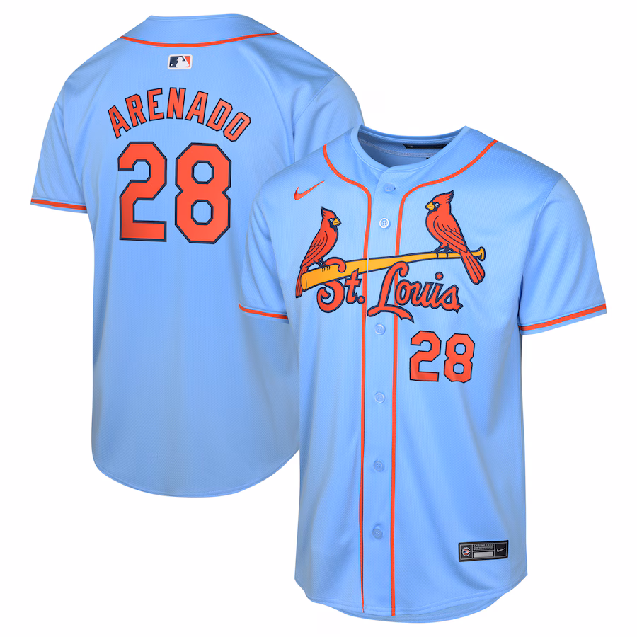 Youth St. Louis Cardinals Nolan Arenado Nike Light Blue Alternate Limited Player Jersey - ujerseystore