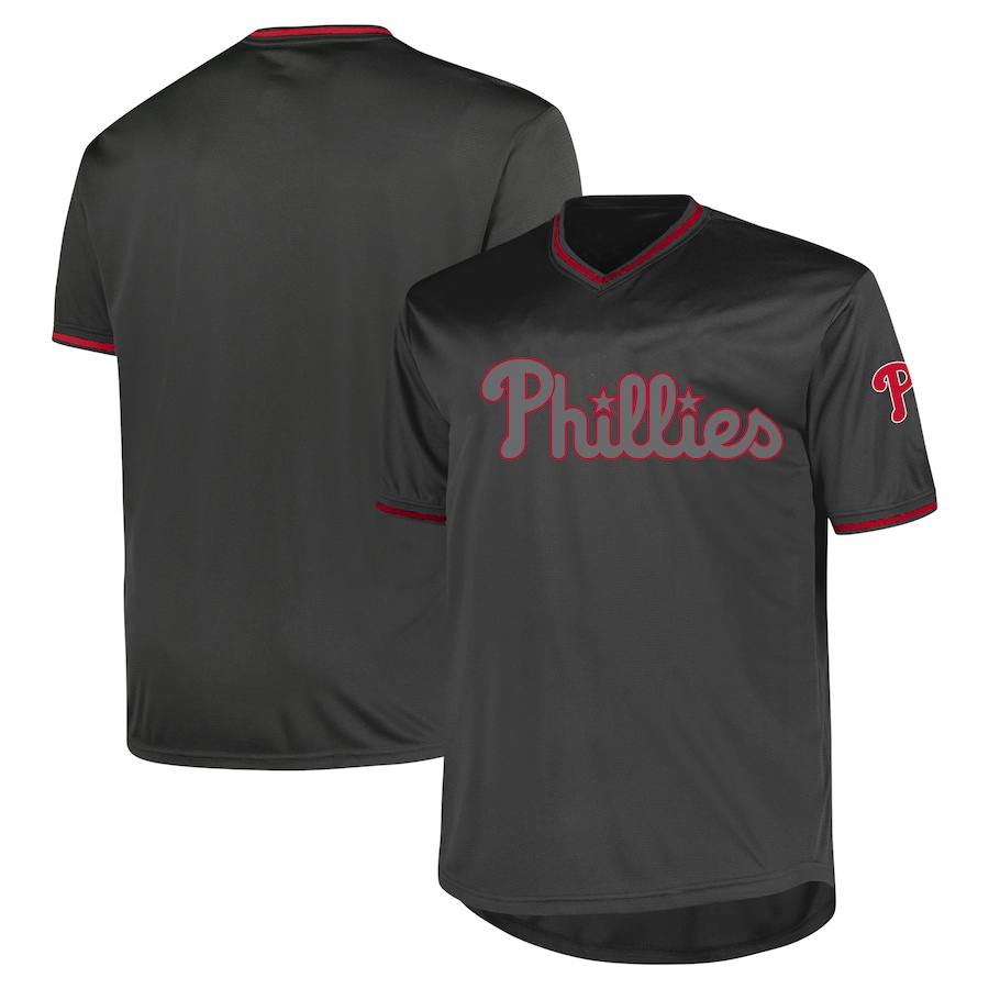 Men's Philadelphia Phillies Profile Charcoal Big & Tall Pop Fashion Jersey - ujerseystore