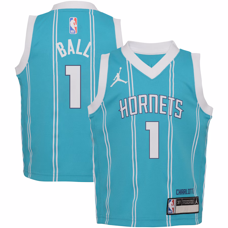Toddler Charlotte Hornets LaMelo Ball Jordan Brand Teal Swingman Player Jersey - Icon Edition - ujerseystore