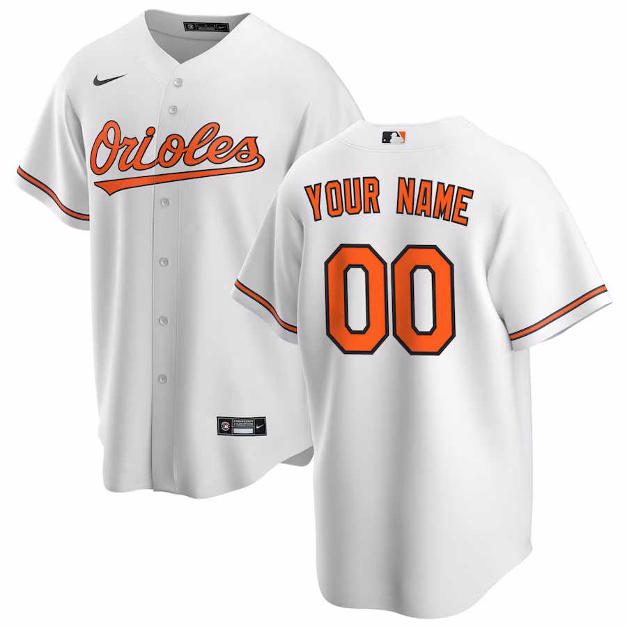 Men's Baltimore Orioles Nike White Home Replica Custom Jersey - ujerseystore