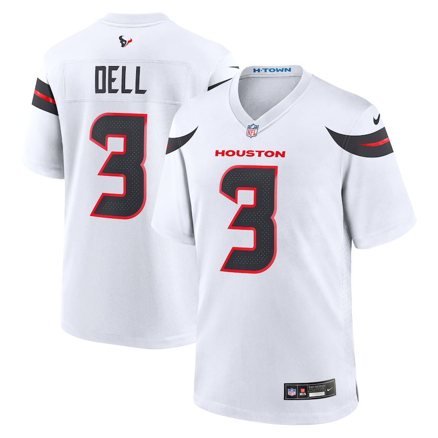 Men's Houston Texans Tank Dell Nike  White Game Jersey - ujerseystore