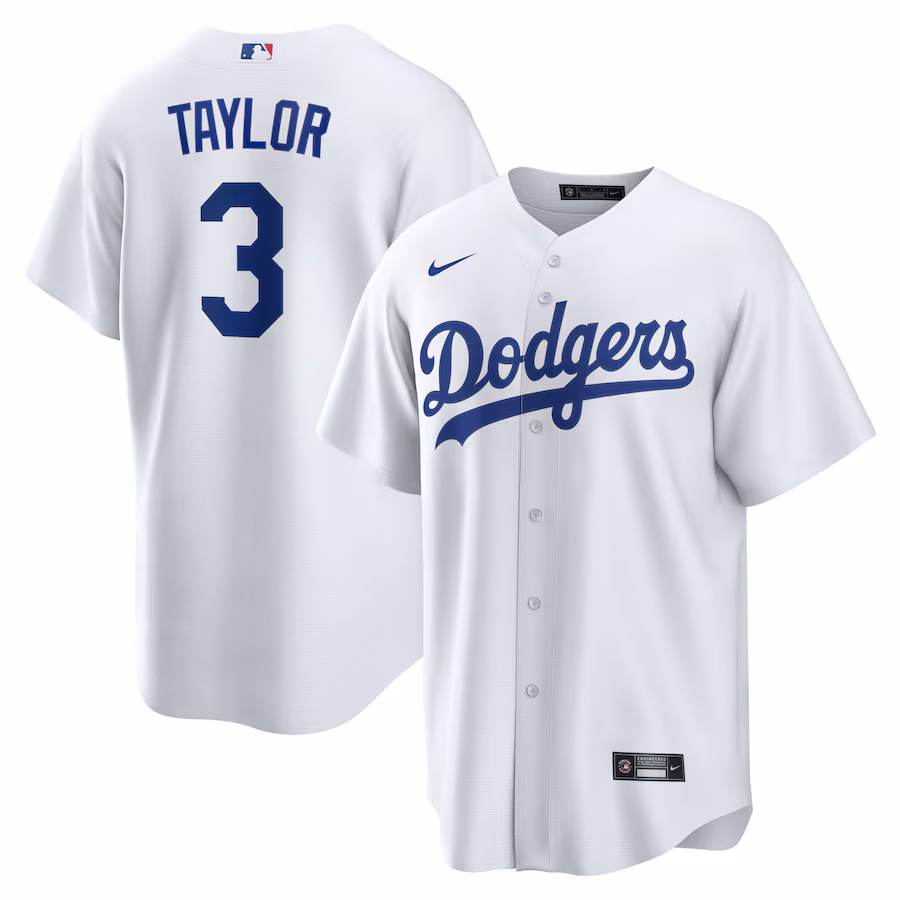 Men's Los Angeles Dodgers Chris Taylor Nike White Replica Player Jersey - ujerseystore