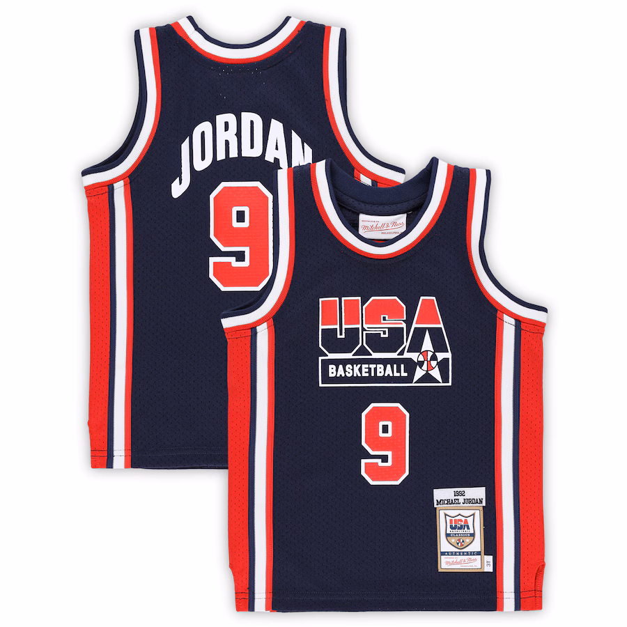 Toddler USA Basketball Michael Jordan Mitchell & Ness Navy 1992 Dream Team Authentic Jersey - ujerseystore