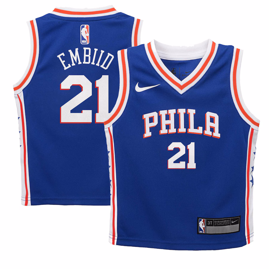 Preschool Philadelphia 76ers Joel Embiid Nike Royal Swingman Player Jersey - Icon Edition - ujerseystore