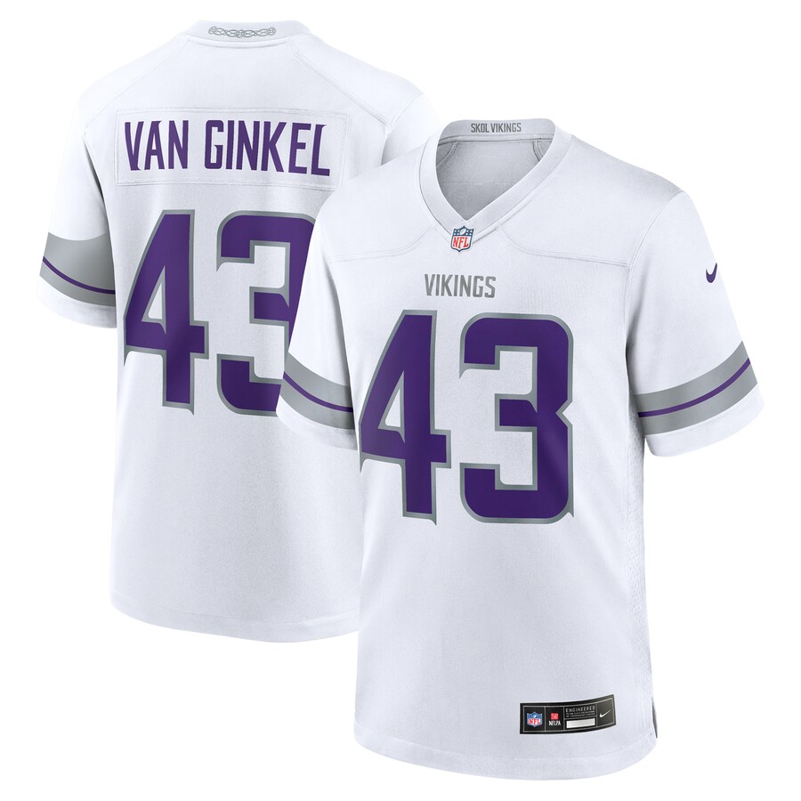 Men's Minnesota Vikings Andrew Van Ginkel Nike  White Alternate Game Jersey - ujerseystore