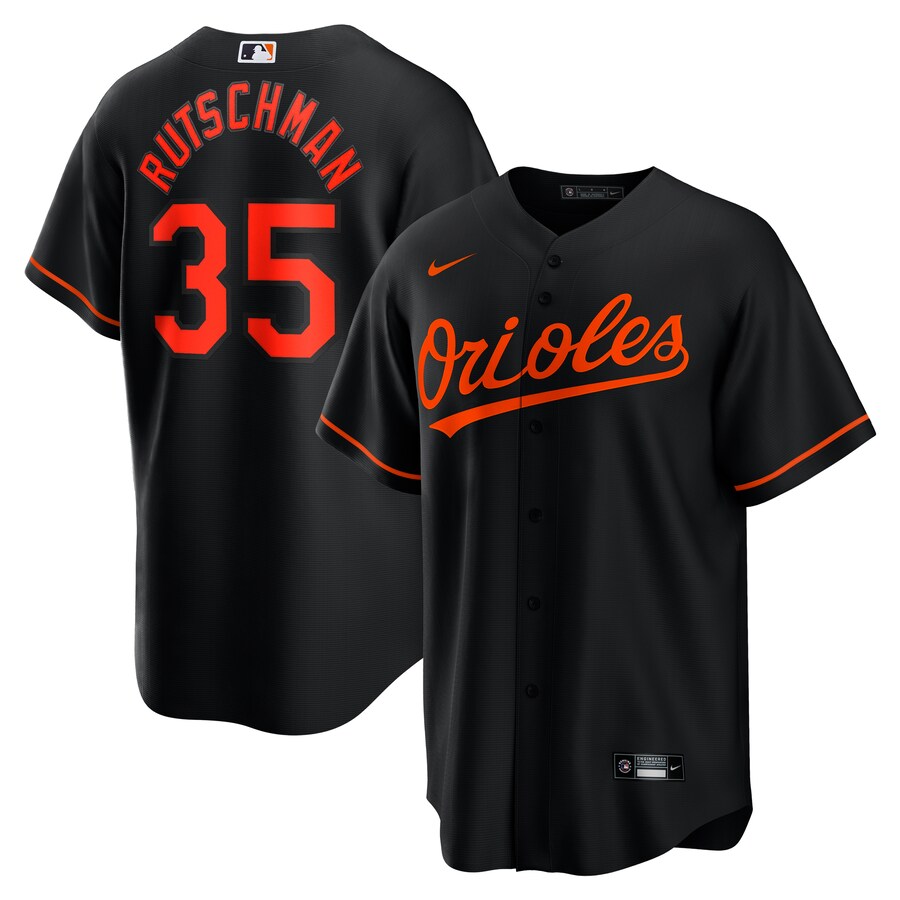 Men's Baltimore Orioles Adley Rutschman Nike Black Alternate Replica Player Jersey - ujerseystore