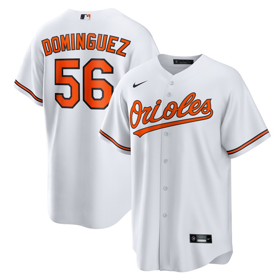 Men's Baltimore Orioles Seranthony Dominguez Nike White Home Replica Jersey - ujerseystore