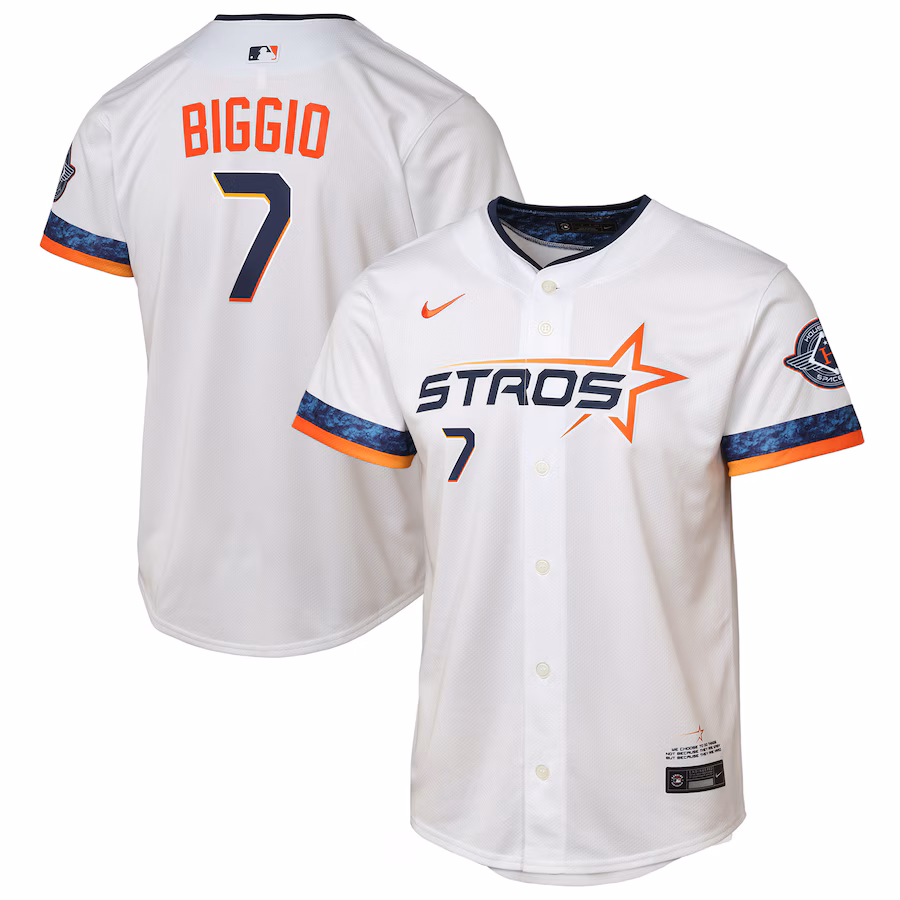Youth Houston Astros Craig Biggio Nike White 2025 City Connect Limited Player Jersey - ujerseystore