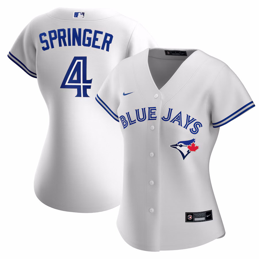 Women's Toronto Blue Jays George Springer Nike White Home Replica Jersey - ujerseystore