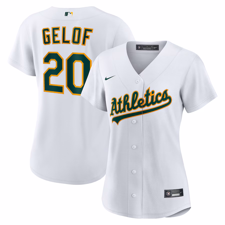 Women's Athletics Zack Gelof Nike White Home Replica Jersey - ujerseystore