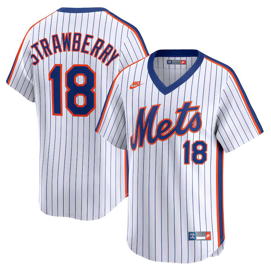 Men's New York Mets Darryl Strawberry Nike White Throwback Cooperstown Collection Limited Jersey - ujerseystore
