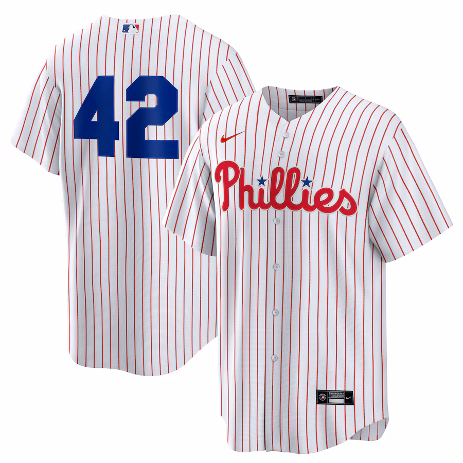 Men's Philadelphia Phillies Nike White Home 2025 Jackie Robinson Day Replica Jersey - ujerseystore
