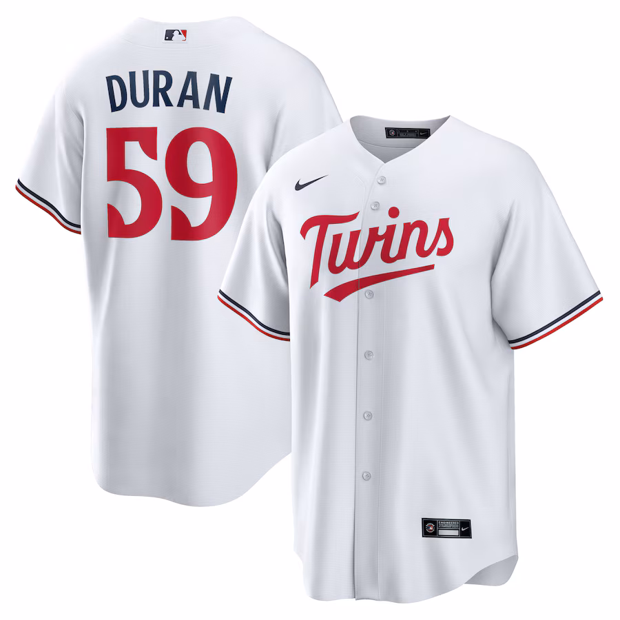 Men's Minnesota Twins Jhoan Duran Nike White Home Replica Jersey - ujerseystore