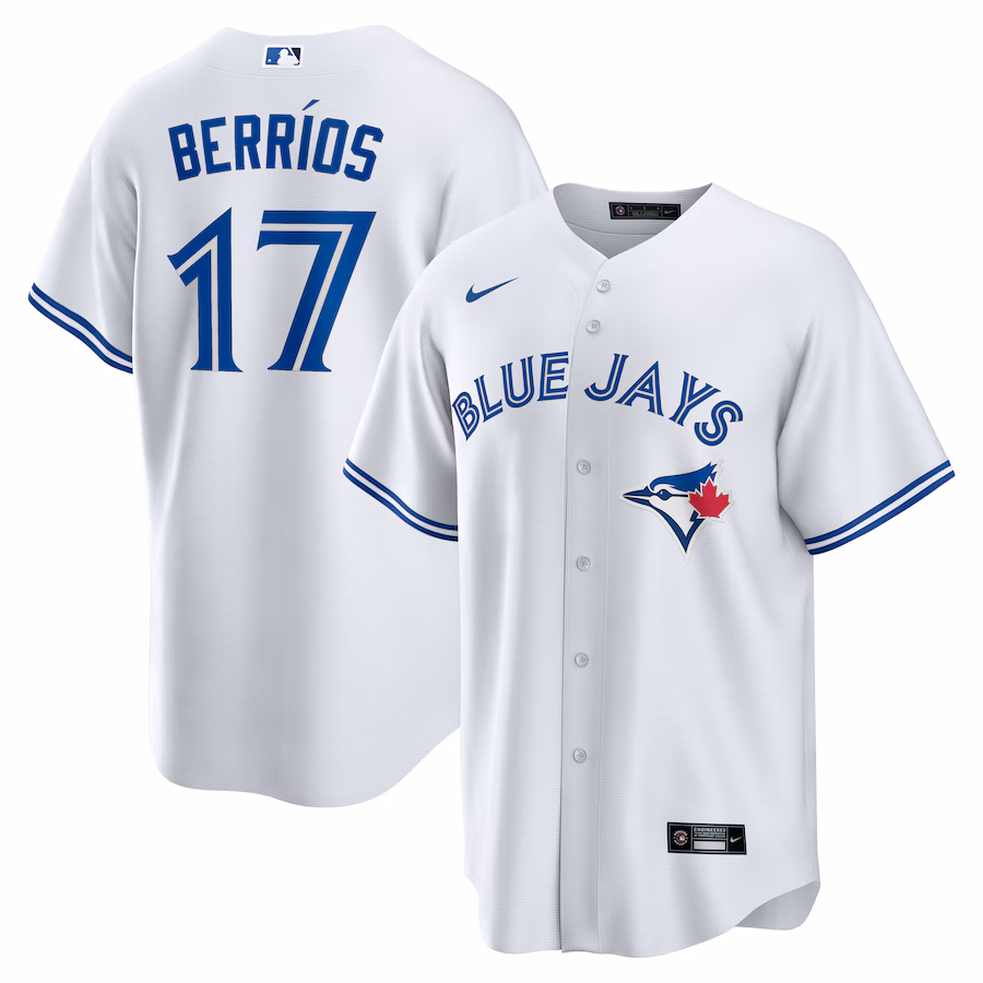 Men's Toronto Blue Jays Jose Berrios Nike White Home Replica Jersey - ujerseystore