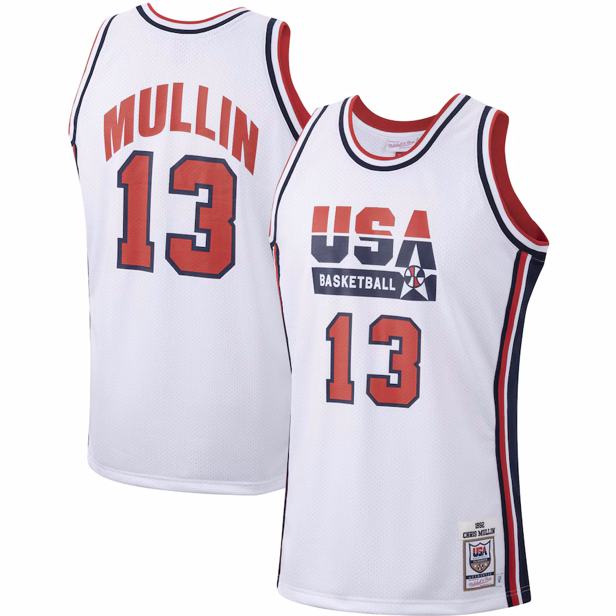 Men's USA Basketball Chris Mullin Mitchell & Ness White 1992 Authentic Jersey - ujerseystore