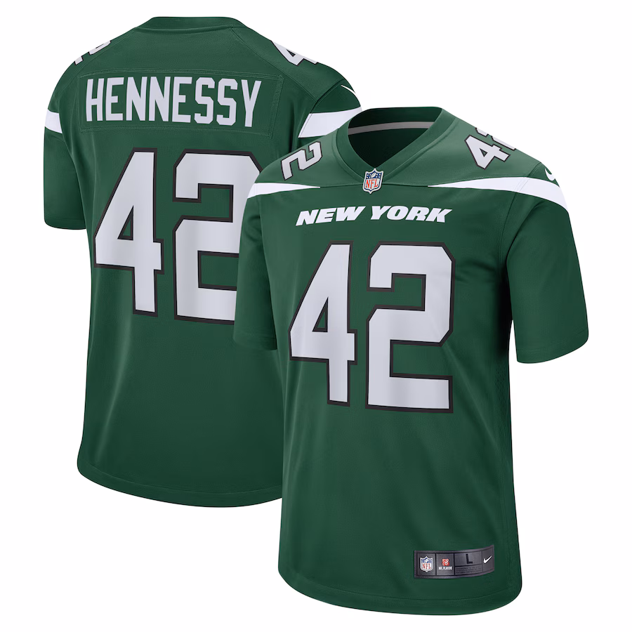 Men's New York Jets Thomas Hennessy Nike Gotham Green Game Jersey - ujerseystore