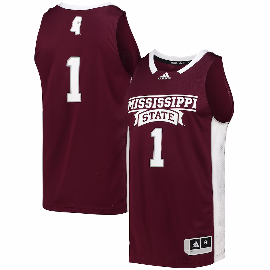 #1 Mississippi State Bulldogs adidas Team Swingman Basketball Jersey - Maroon - ujerseystore