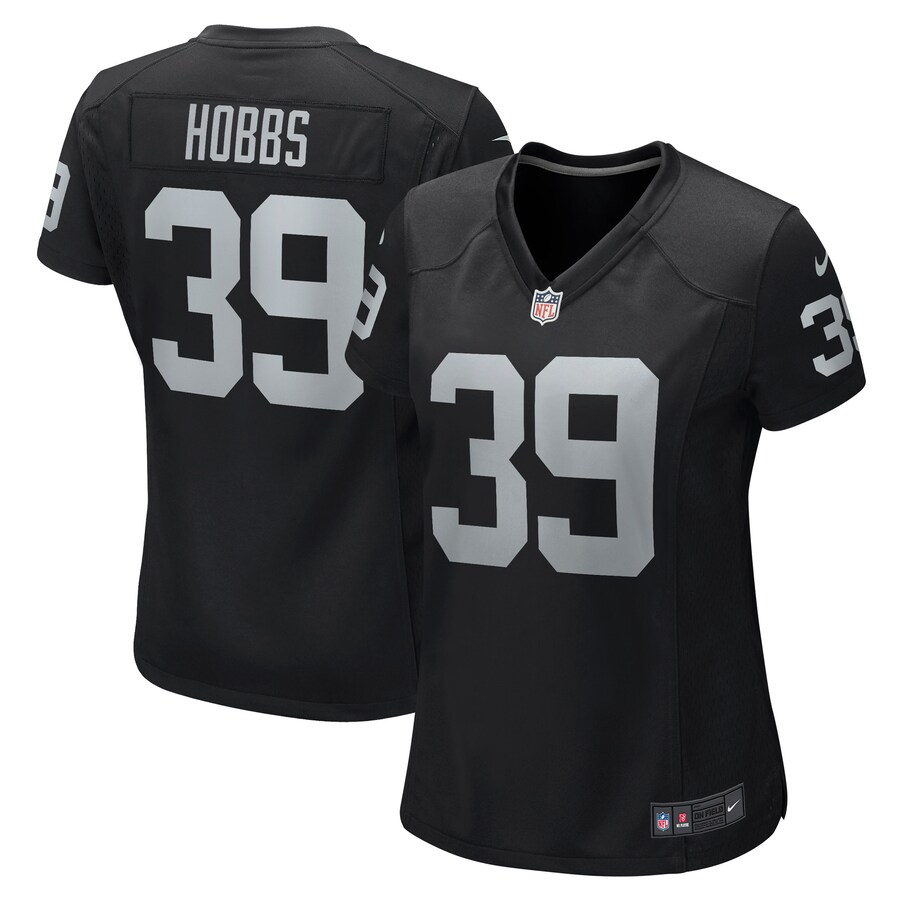 Women's Las Vegas Raiders Nate Hobbs Nike Black Game Jersey - ujerseystore
