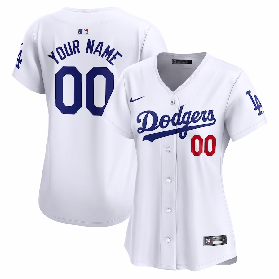 Women's Los Angeles Dodgers Nike White Home Limited Custom Jersey - ujerseystore