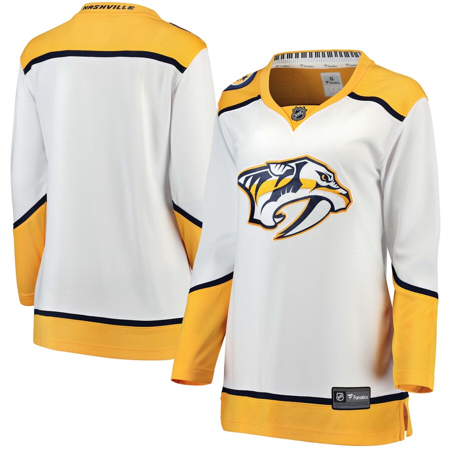 Women's Nashville Predators Fanatics Branded White Away Breakaway Jersey - ujerseystore