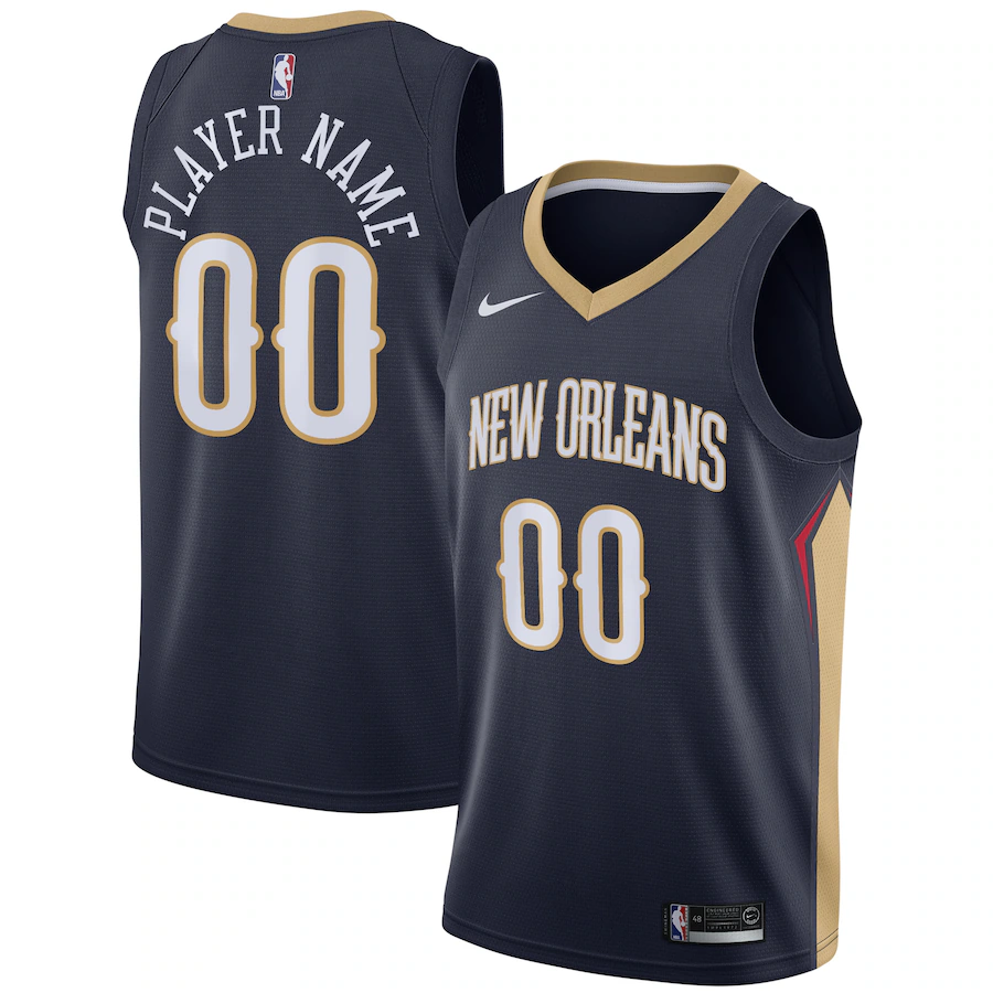 Men's New Orleans Pelicans Nike Navy Swingman Custom Jersey - Icon Edition - ujerseystore