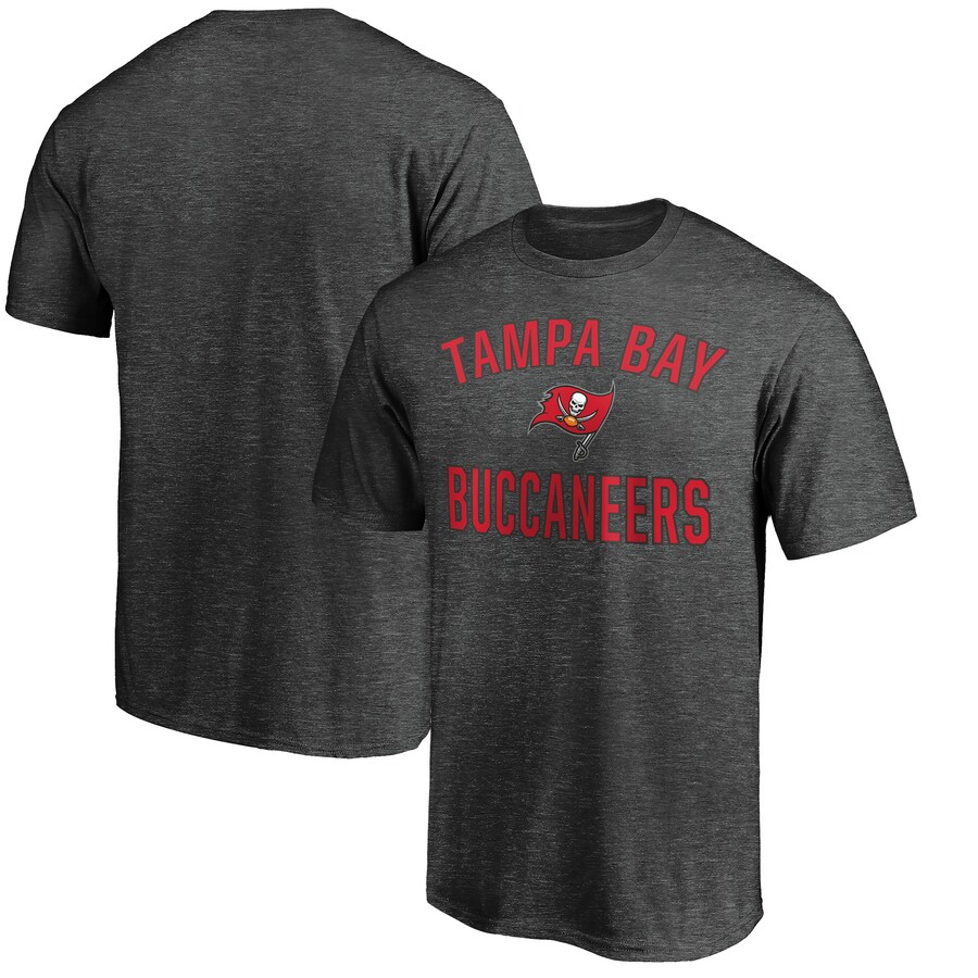 Men's Tampa Bay Buccaneers Fanatics Heather Charcoal Victory Arch T-Shirt - ujerseystore