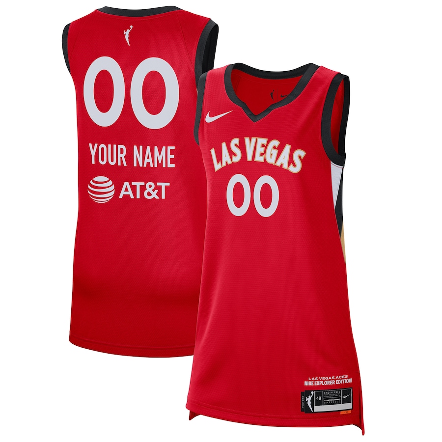 Unisex Las Vegas Aces Nike Red 2021 Explorer Edition Victory Custom Jersey - ujerseystore
