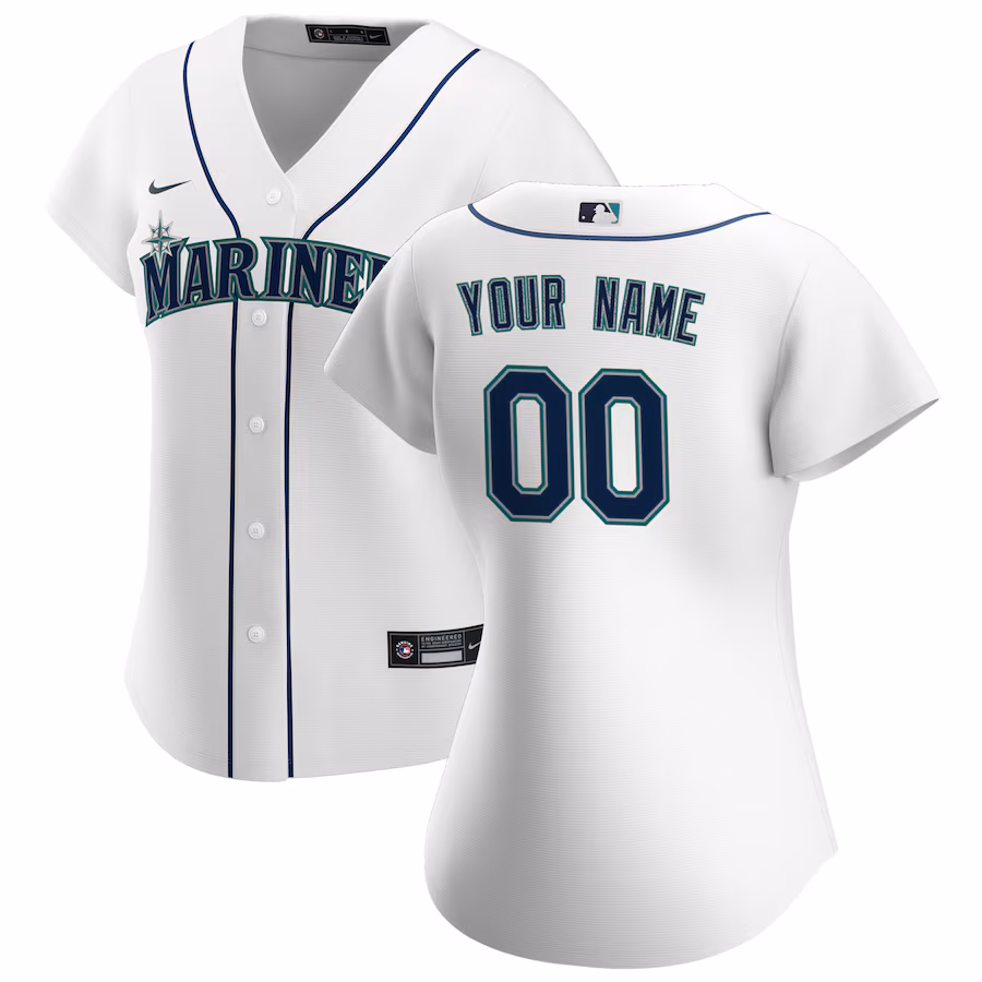 Women's Seattle Mariners Nike White Home Replica Custom Jersey - ujerseystore