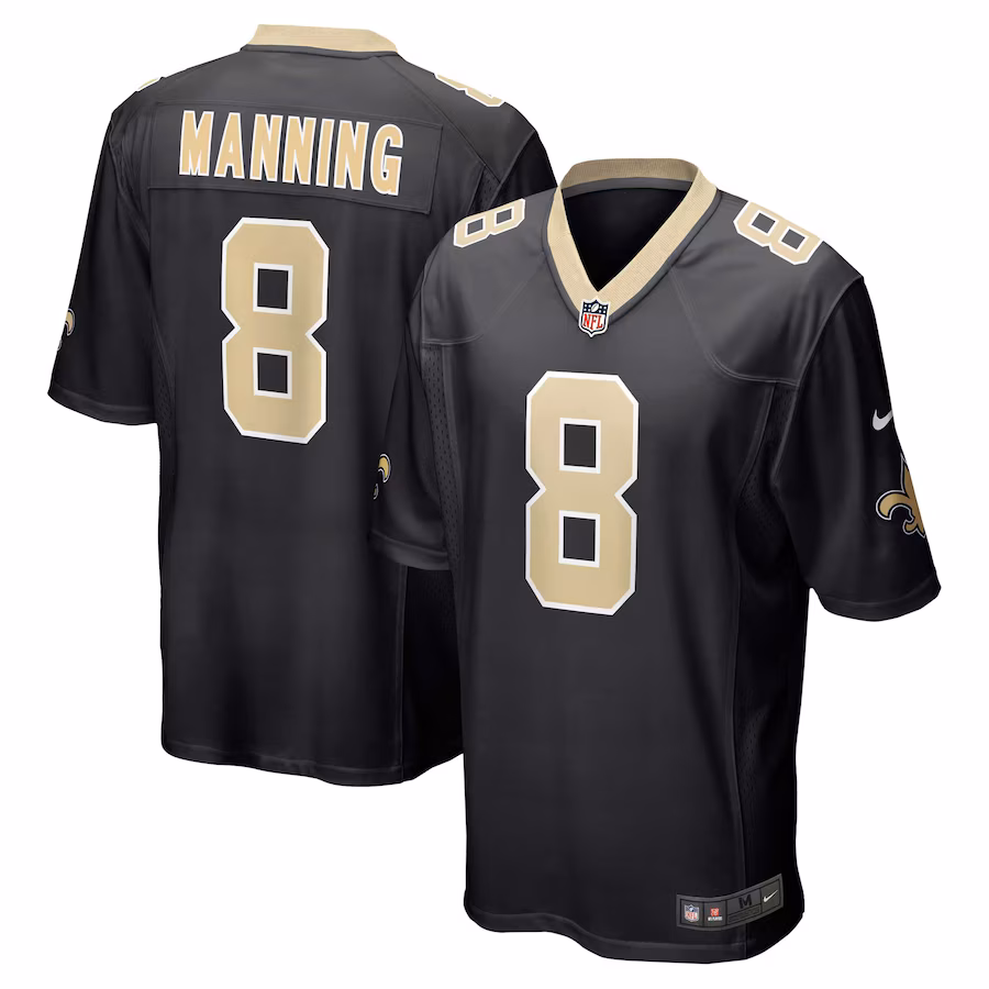 Men's New Orleans Saints Archie Manning Nike Black Retired Player Game Jersey - ujerseystore
